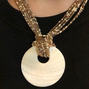 Retired Premier Design Tan beaded necklace